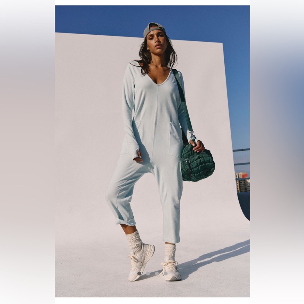 Free People NWT Hot Shot Long Sleeve Onesie Size S, M & L in Arctic Snow - Picture 3 of 14